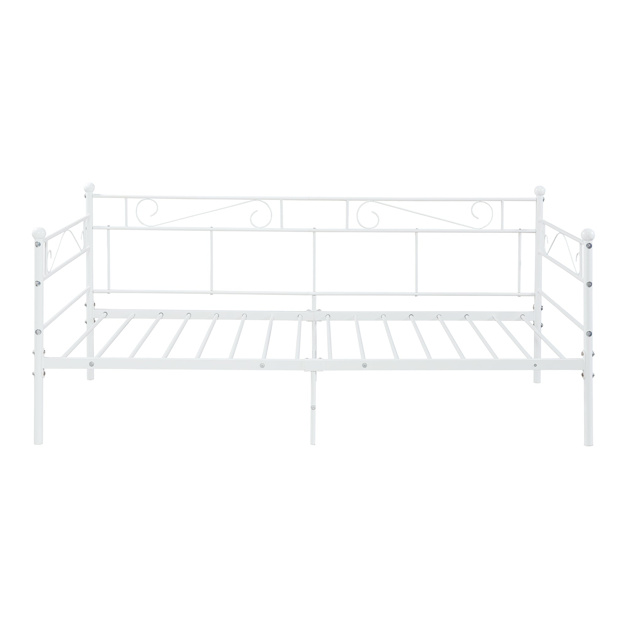 Divano Letto con Materasso 90x200 cm Sofa in Acciaio - Bianco [en.casa]