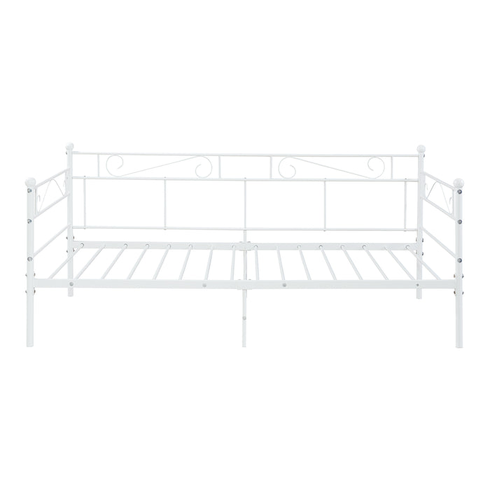 Divano Letto con Materasso 90x200 cm Sofa in Acciaio - Bianco [en.casa]