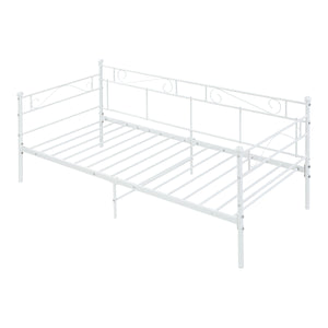 Divano Letto con Materasso 90x200 cm Sofa in Acciaio - Bianco [en.casa]