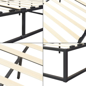 Struttura Letto Matrimoniale Kreta in Metallo 160 x 200 cm - Nero [en.casa]