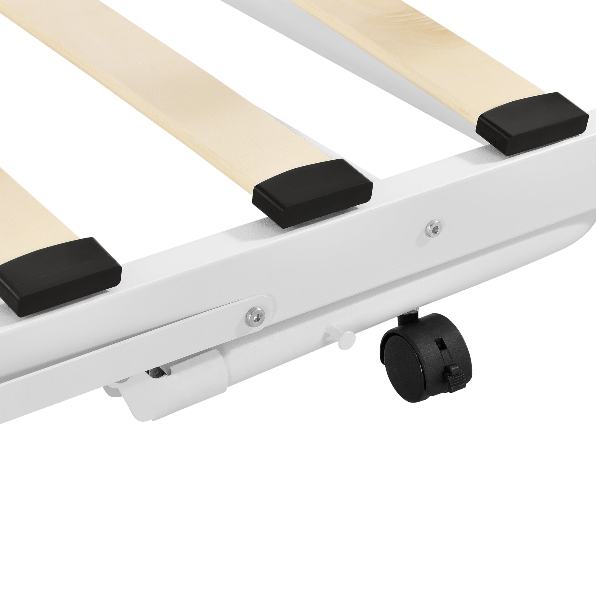 Divano in Metallo con Cornice Decorativa + Letto di Complemento con Gambe Pieghevoli e 4 Ruote, Sofa a 2-3 Posti di