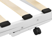 Divano in Metallo con Cornice Decorativa + Letto di Complemento con Gambe Pieghevoli e 4 Ruote, Sofa a 2-3 Posti di