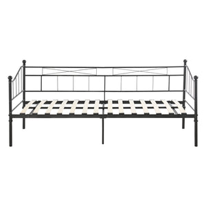 Divano in Metallo a 2-3 Posti di Seduta, Supporto Max.150 kg Letto Singolo con Materasso a Schiuma Fredda 90 x 200 cm
