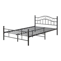 Letto Piazza e Mezza Florenz in Acciaio con Testiera Alta Decorativa 120 x 200 cm Nero [en.casa]