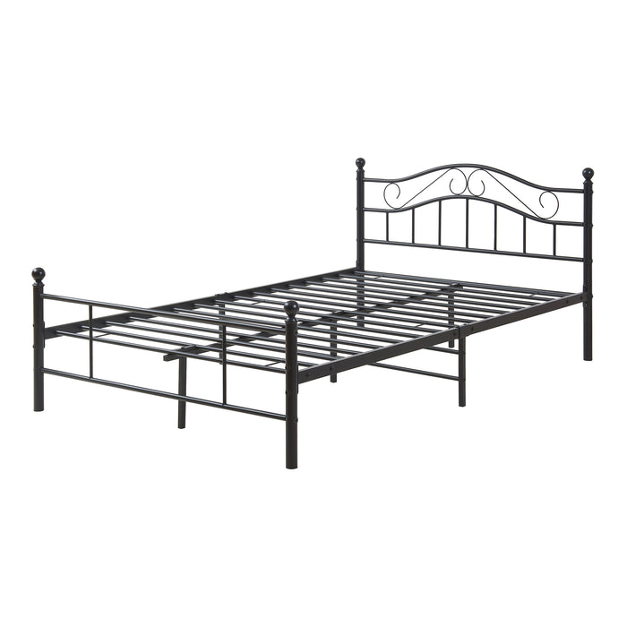 Letto Piazza e Mezza Florenz in Acciaio con Testiera Alta Decorativa 120 x 200 cm Nero [en.casa]