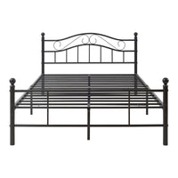 Letto Piazza e Mezza Florenz in Acciaio con Testiera Alta Decorativa 120 x 200 cm Nero [en.casa]