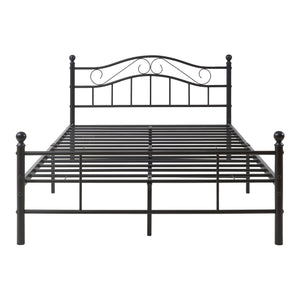 Letto Piazza e Mezza Florenz in Acciaio con Testiera Alta Decorativa 120 x 200 cm Nero [en.casa]