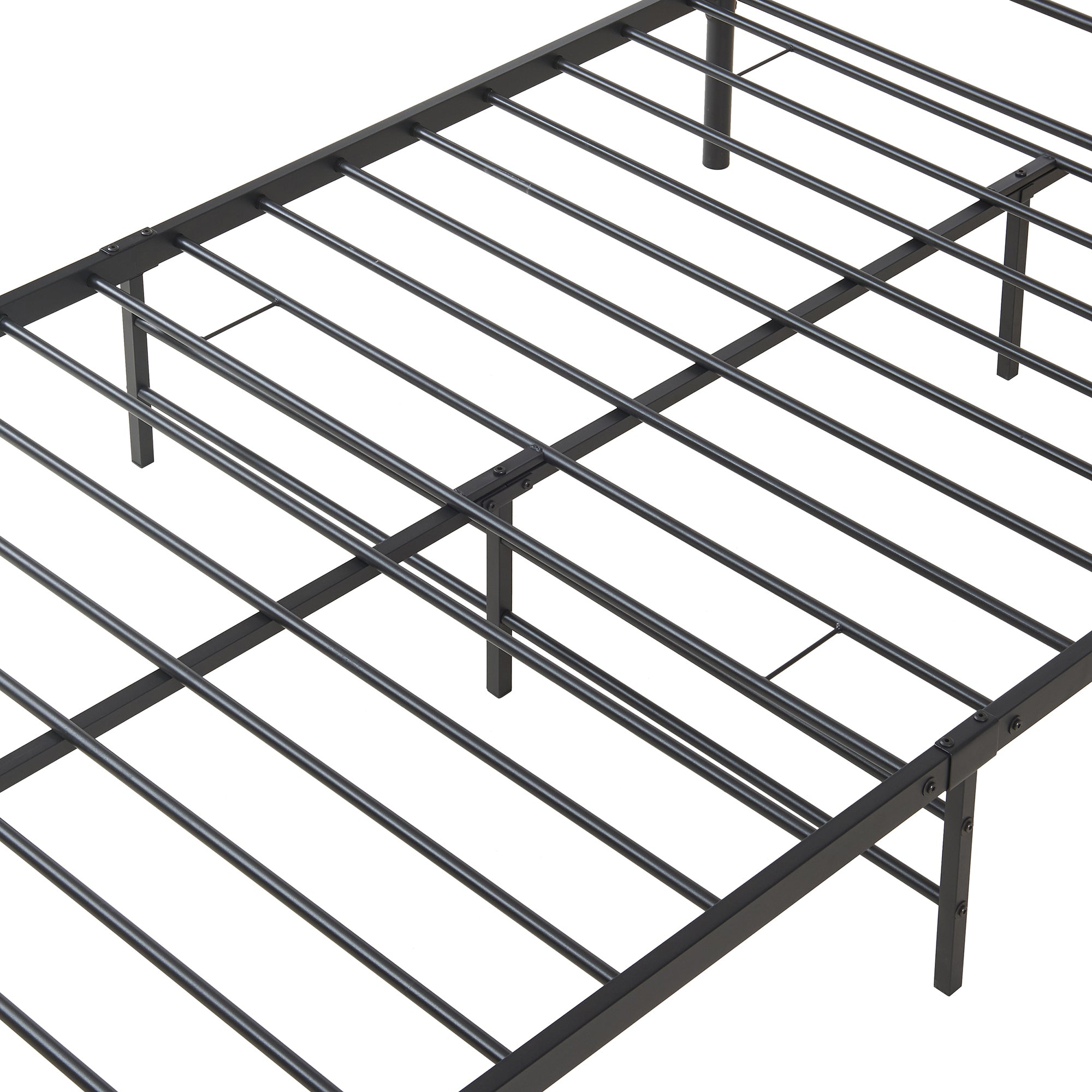 Letto Piazza e Mezza Florenz in Acciaio con Testiera Alta Decorativa 120 x 200 cm Nero [en.casa]