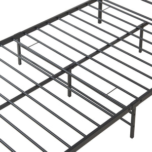 Letto Piazza e Mezza Florenz in Acciaio con Testiera Alta Decorativa 120 x 200 cm Nero [en.casa]