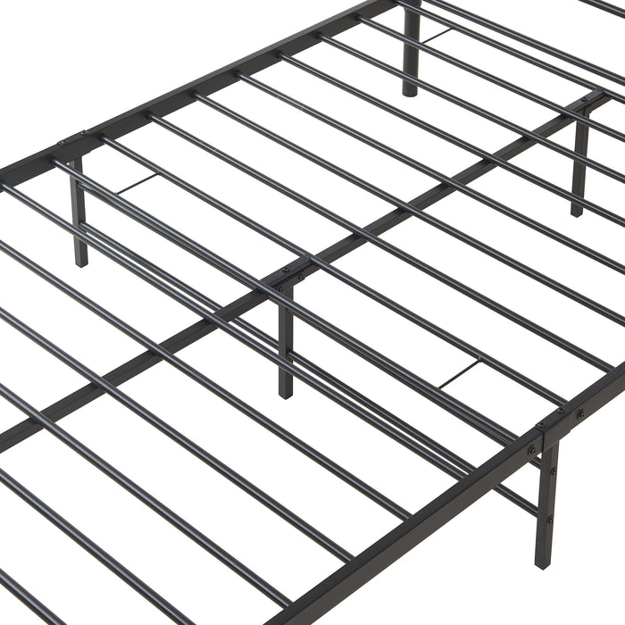 Letto Piazza e Mezza Florenz in Acciaio con Testiera Alta Decorativa 120 x 200 cm Nero [en.casa]