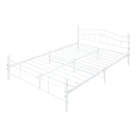 Letto Francese Florenz in Acciaio con Testiera Alta Decorativa 140 x 200 cm Bianco [en.casa]