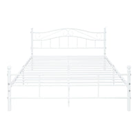 Letto Francese Florenz in Acciaio con Testiera Alta Decorativa 140 x 200 cm Bianco [en.casa]