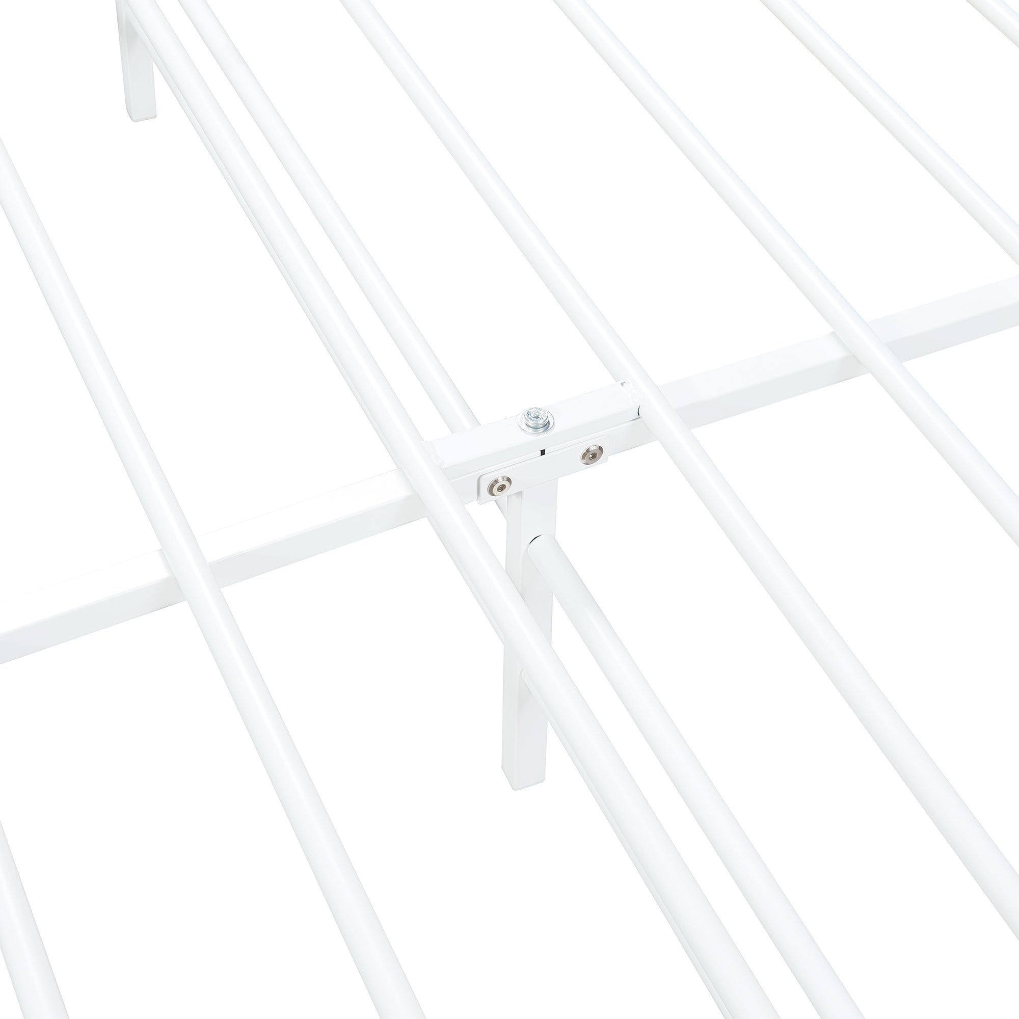 Letto Francese Florenz in Acciaio con Testiera Alta Decorativa 140 x 200 cm Bianco [en.casa]