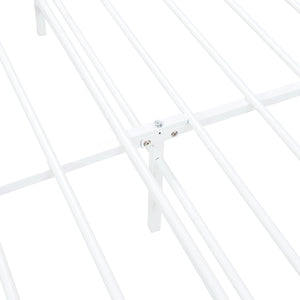 Letto Francese Florenz in Acciaio con Testiera Alta Decorativa 140 x 200 cm Bianco [en.casa]