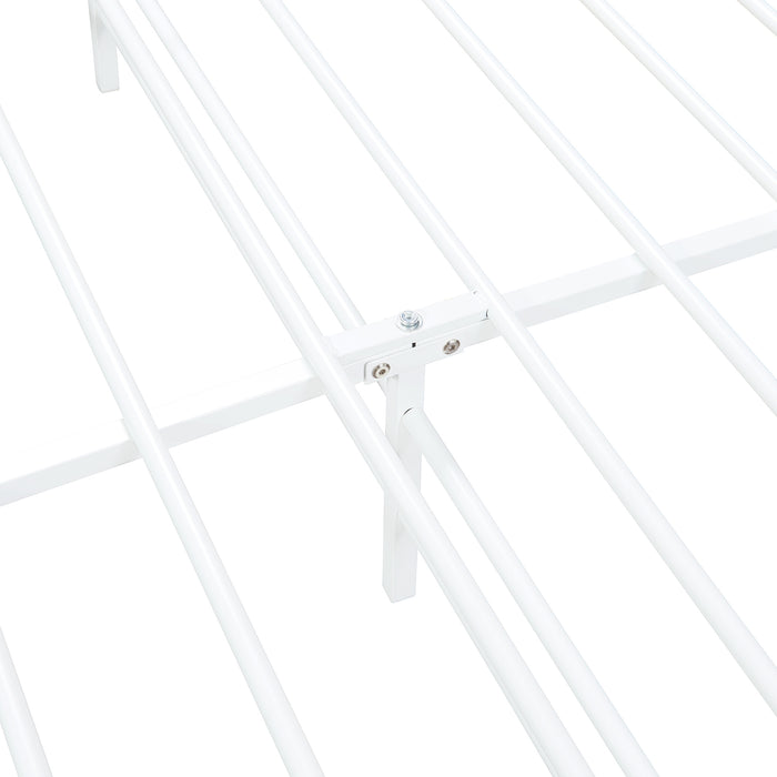 Letto Francese Florenz in Acciaio con Testiera Alta Decorativa 140 x 200 cm Bianco [en.casa]