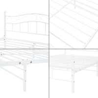Letto Francese Florenz in Acciaio con Testiera Alta Decorativa 140 x 200 cm Bianco [en.casa]