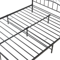 Letto Matrimoniale Florenz in Acciaio con Testiera Alta Decorativa 160 x 200 cm Nero [en.casa]