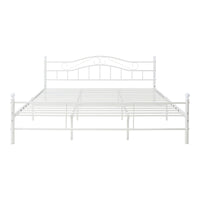 Letto Doppio Florenz in Acciaio con Testiera Alta Decorativa 180 x 200 cm Bianco [en.casa]