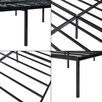 Struttura Letto Matrimoniale King Size Vårdö 180 x 200 cm in Acciaio Nero [en.casa]