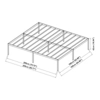Letto Matrimoniale Vårdö in Acciaio Nero con Materasso a Schiuma Fredda 160 x 200 cm [en.casa]