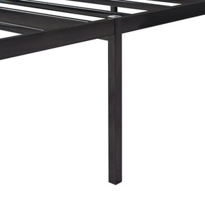 Letto Singolo Vårdö in Acciaio Nero con Materasso a Schiuma Fredda 90 x 200 cm [en.casa]