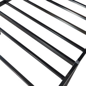 Letto Singolo Vårdö in Acciaio Nero con Materasso a Schiuma Fredda 90 x 200 cm [en.casa]