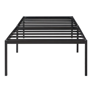 Letto Singolo Vårdö in Acciaio Nero con Materasso a Schiuma Fredda 90 x 200 cm [en.casa]