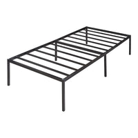 Letto Singolo Vårdö in Acciaio Nero con Materasso a Schiuma Fredda 90 x 200 cm [en.casa]
