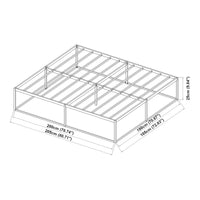 Letto Doppio King size Trerunta con Materasso 180x200 cm Acciaio Nero [en.casa]