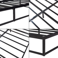 Letto Doppio King size Trerunta con Materasso 180x200 cm Acciaio Nero [en.casa]