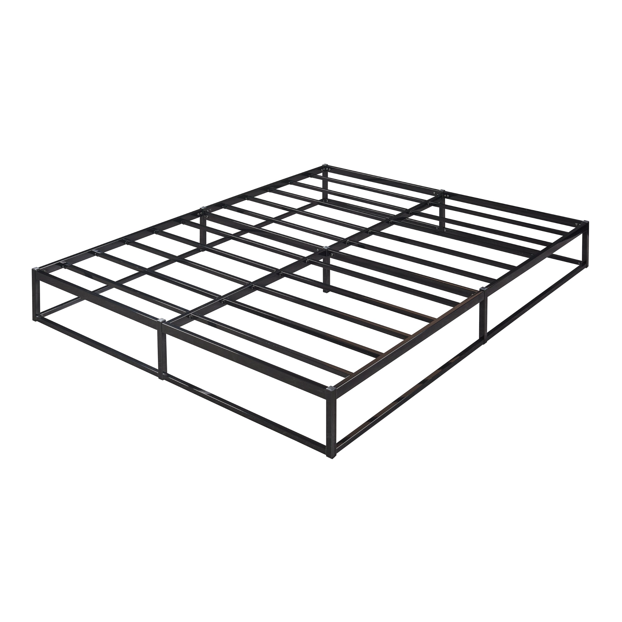 Letto Doppio King size Trerunta con Materasso 180x200 cm Acciaio Nero [en.casa]