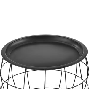 [en.casa] Set da 3 Tavolini a Forma di Cestello in 3 Altezze Diverse con Piano/Vassoio Rimovibile Portaoggetti Pratico