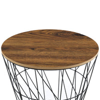 [en.casa] Set da 2 Tavolini a Forma di Cestello in 2 Misure Diverse con Piano Rimovibile Portaoggetti Pratico Multiuso -