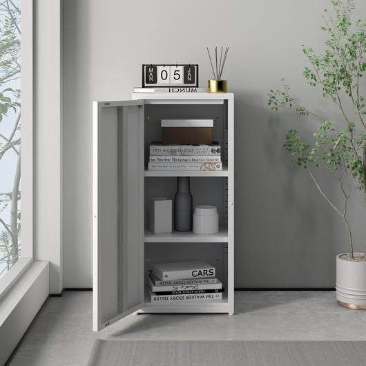 Armadio a Colonna Burlöv in Metallo Mobile per Archivio 88 x 40 x 35 cm Bianco [en.casa]