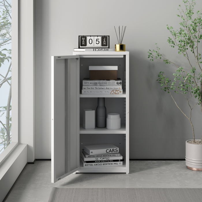 Armadio a Colonna Burlöv in Metallo Mobile per Archivio 88 x 40 x 35 cm Bianco [en.casa]