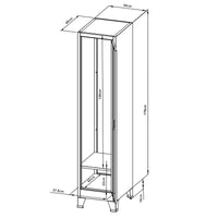 Armadietto spogliatoio da ufficio per ufficio officina camera da letto metallo acciaio con 1 anta in acciaio laccato 180 x 38 x 45 cm grigio 03_0006345