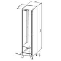 Armadio Spogliatoio Joroinen Mobile a Colonna in Acciaio con 1 Anta - Grigio [en.casa]