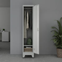 Armadio Spogliatoio Joroinen Mobile a Colonna in Acciaio con 1 Anta - Grigio [en.casa]