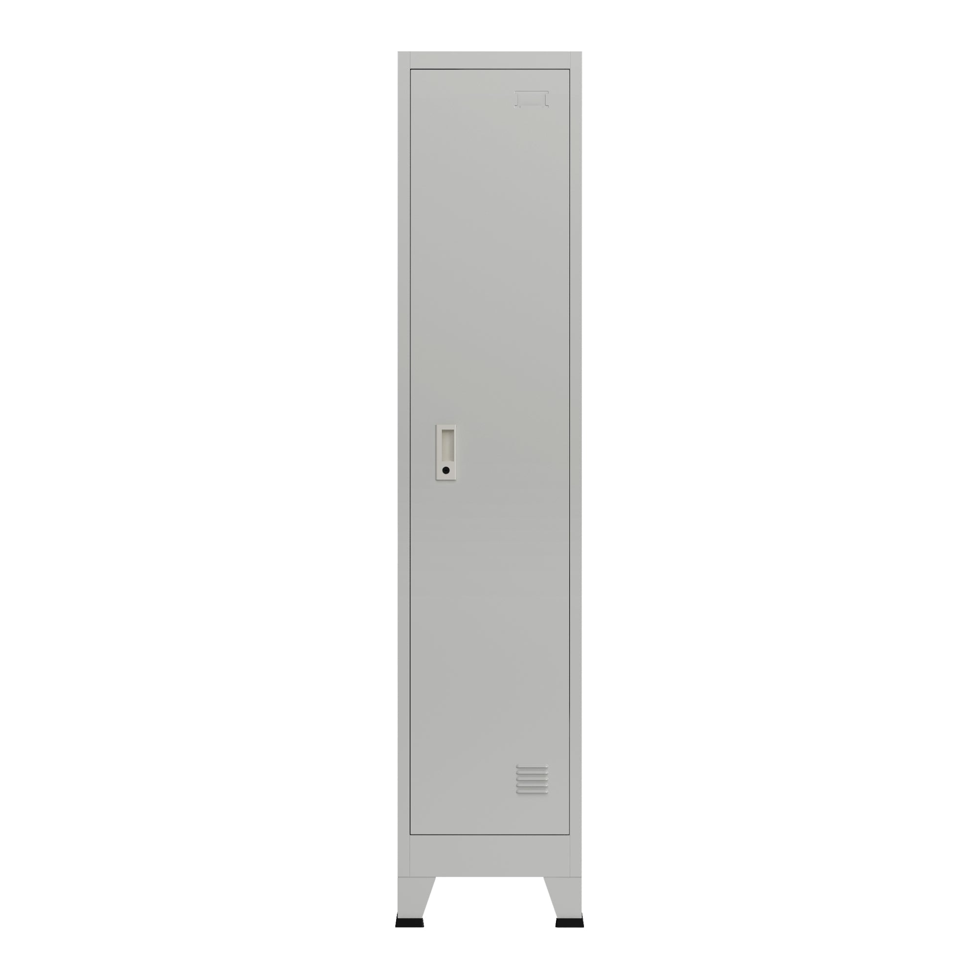 Armadietto spogliatoio da ufficio per ufficio officina camera da letto metallo acciaio con 1 anta in acciaio laccato 180 x 38 x 45 cm grigio 03_0006345