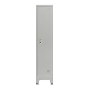 Armadietto spogliatoio da ufficio per ufficio officina camera da letto metallo acciaio con 1 anta in acciaio laccato 180 x 38 x 45 cm grigio 03_0006345
