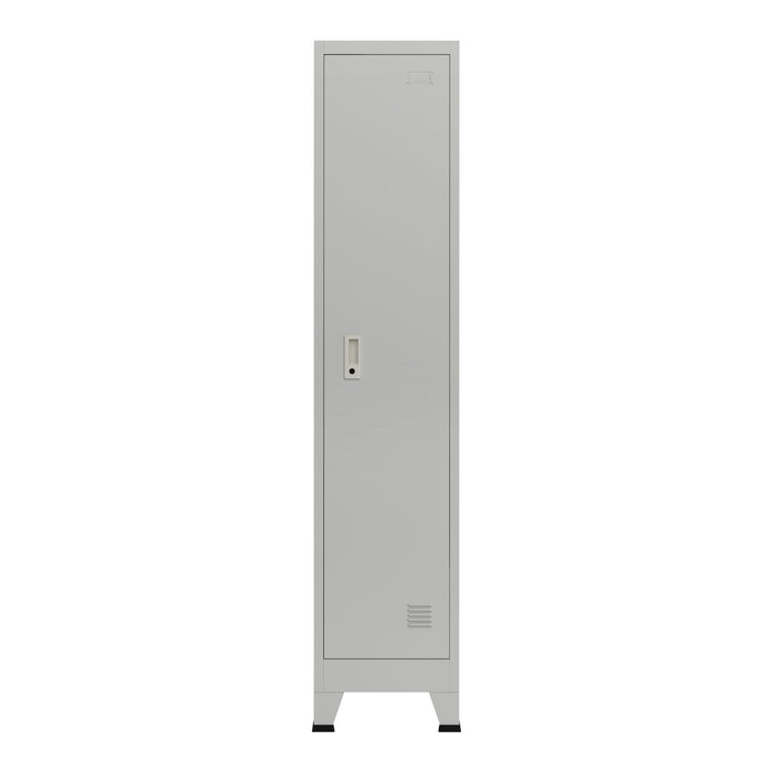Armadietto spogliatoio da ufficio per ufficio officina camera da letto metallo acciaio con 1 anta in acciaio laccato 180 x 38 x 45 cm grigio 03_0006345