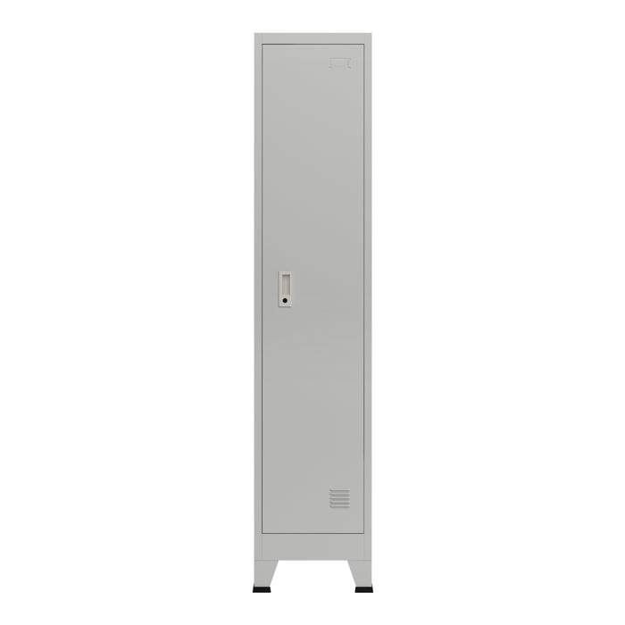 Armadio Spogliatoio Joroinen Mobile a Colonna in Acciaio con 1 Anta - Grigio [en.casa]