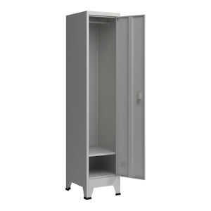 Armadietto spogliatoio da ufficio per ufficio officina camera da letto metallo acciaio con 1 anta in acciaio laccato 180 x 38 x 45 cm grigio 03_0006345