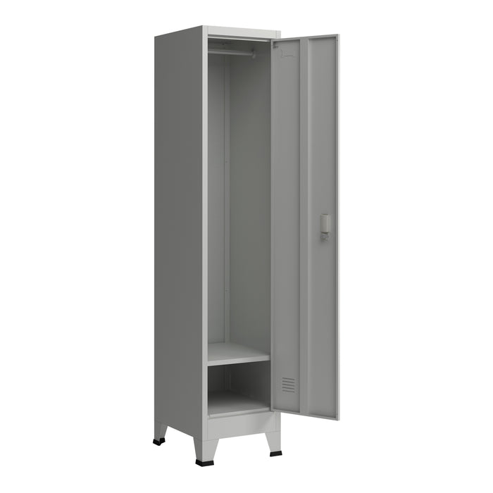 Armadio Spogliatoio Joroinen Mobile a Colonna in Acciaio con 1 Anta - Grigio [en.casa]
