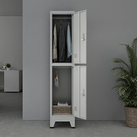 Armadio Spogliatoio Joroinen Mobile a Colonna in Acciaio con 2 Ante - Grigio [en.casa]