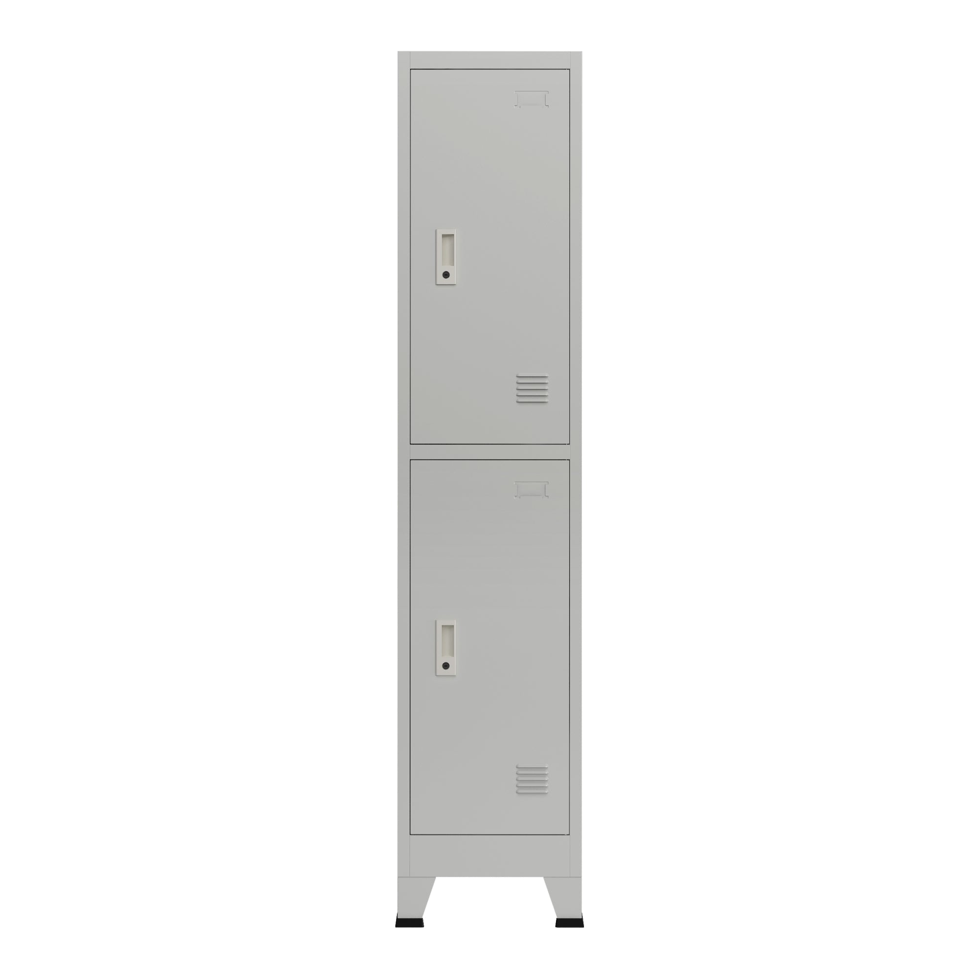 Armadio spogliatoio da ufficio per ufficio, officina, camera da letto, acciaio metallico con 2 ante in acciaio laccato 180 x 38 x 45 cm grigio 03_0006346