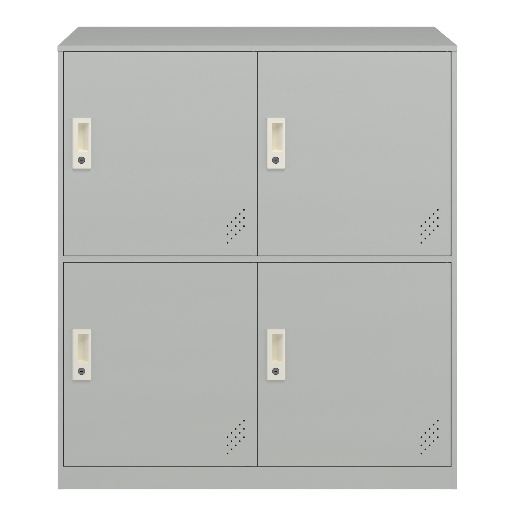 Armadio Casellario Rautavaara in Acciaio 4 Ante con Serratura 100 x 90 x 40 cm Grigio Pallido [en.casa]