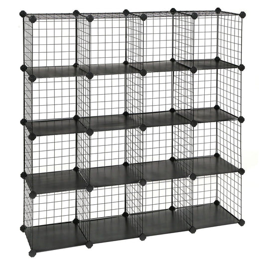 Mobiletto portaoggetti con 4 ripiani e 4 file di ripiani in rete grande capacità martello di gomma incluso dimensioni 123 x 31 x 123 cm nero 12_0003992