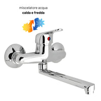 Miscelatore rubinetto a muro per lavello cucina erogazione orientabile *** confezione 1