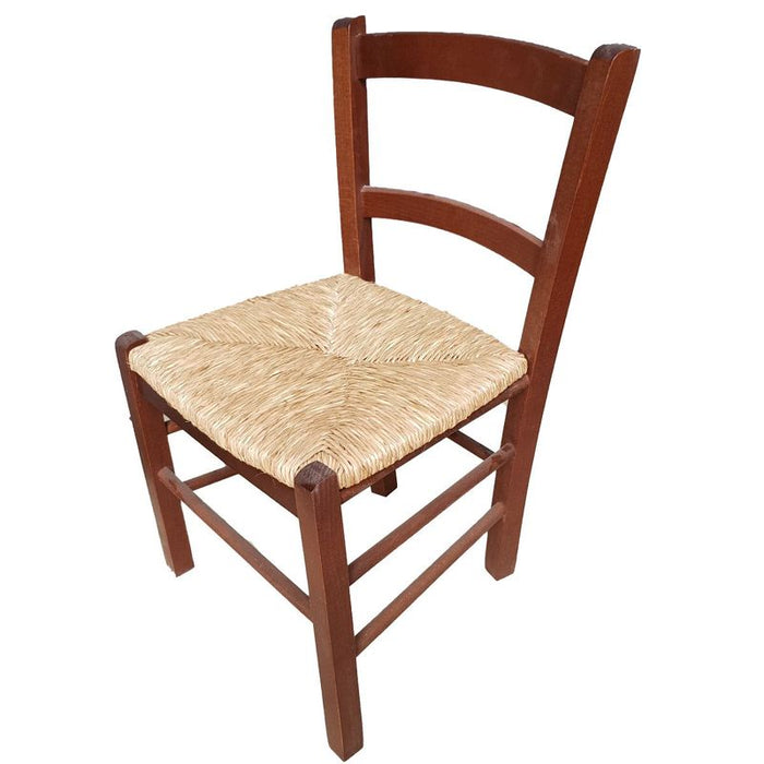 Mezza Sedia Noce Seduta Paglia Seduta h38 (Ideale per camino)
